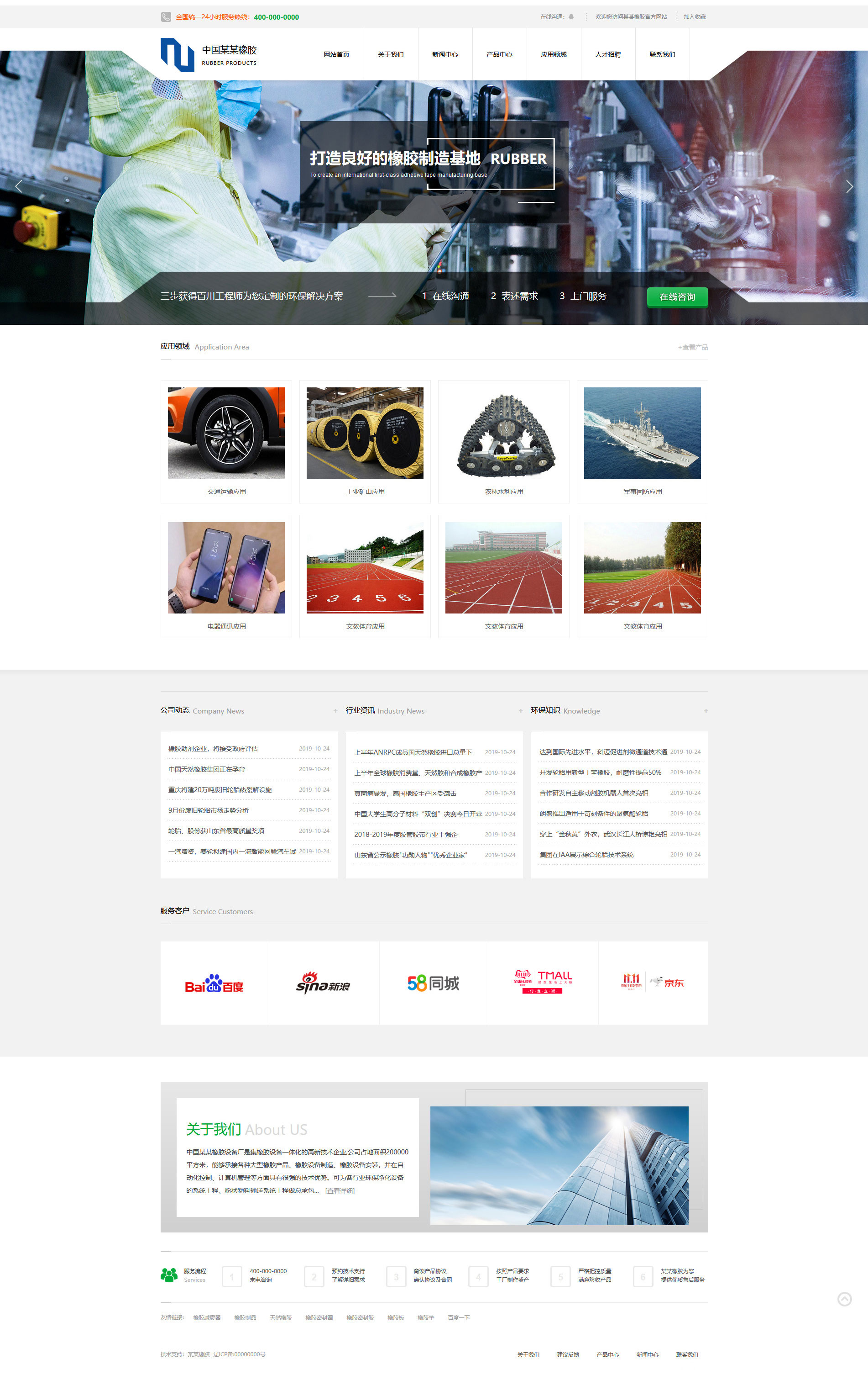 橡胶、塑料制品网站模板-rubber-201